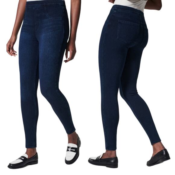 SPANX Denim - SPANX Jean-ish Ankle Leggings blue Small  S 20018R shaping Slimming pull on